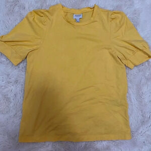 Aware by Vero Moda from Dry Goods Yellow Puff shoulder t-shirt size small